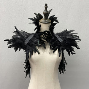 Luxury Punk Feather Shrug Shawl