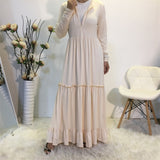 Solid Muslim Worship Robe+Solid Hijab Maxi Dress