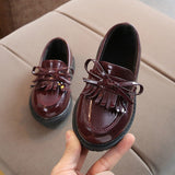 Girls Black Patent Leather Oxford Shoes