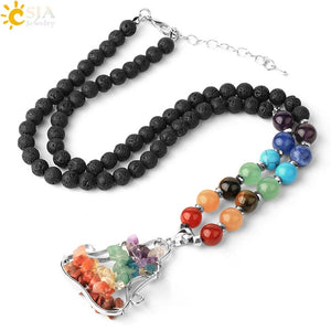 Natural Stone 7 Chakra Pendant Necklace