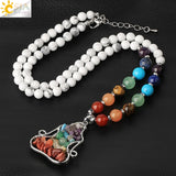 Natural Stone 7 Chakra Pendant Necklace