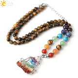 Natural Stone 7 Chakra Pendant Necklace