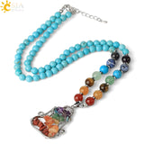 Natural Stone 7 Chakra Pendant Necklace