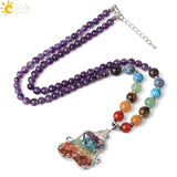 Natural Stone 7 Chakra Pendant Necklace