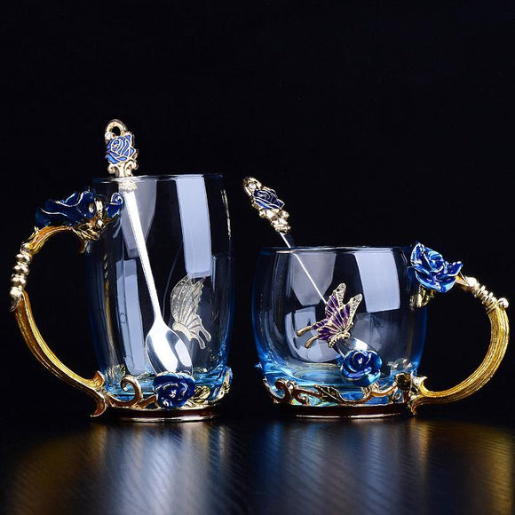 Beauty and Novelty Enamel Flower Tea Set