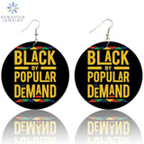 Melanin Poppin Natural Wood Drop Earrings  (6 Packs)