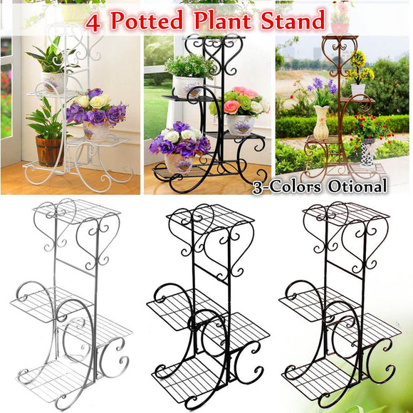 4 Tier Simple Metal Plant Stand Display Shelf