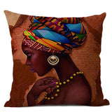 African Lady Oil Painting Throw Pillow Case Cover