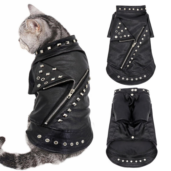 Rivet PU Leather Pet Jacket