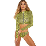 African Bandage Tankini Long Sleeve  Swimwear