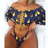 African Bandage Tankini Long Sleeve  Swimwear