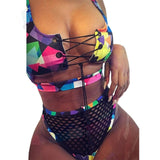 African Bandage Tankini Long Sleeve  Swimwear