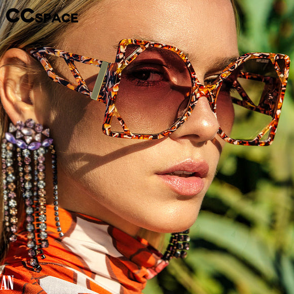 Luxury Vintage Oversized Square Hollow Sunglasses UV400