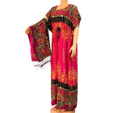 Ethnic Cotton Floral Print Dress with Lace Big Scarf