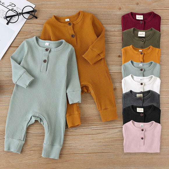 Newborn Baby Cotton Long Sleeve Rompers 3-18 Months