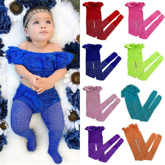 Baby Girl Solid Color Fish Net Tights