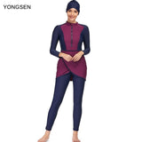 Women Plus Size Long Sleeves Full Cover Burkinis Modest Swimwear