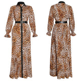 Women Leopard Print Maxi Dress