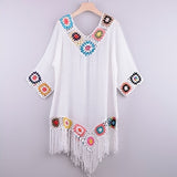 Women Bikini Cover Up With Fringe Trim