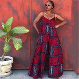 Women Dashiki Print O-Collar Jumpsuit