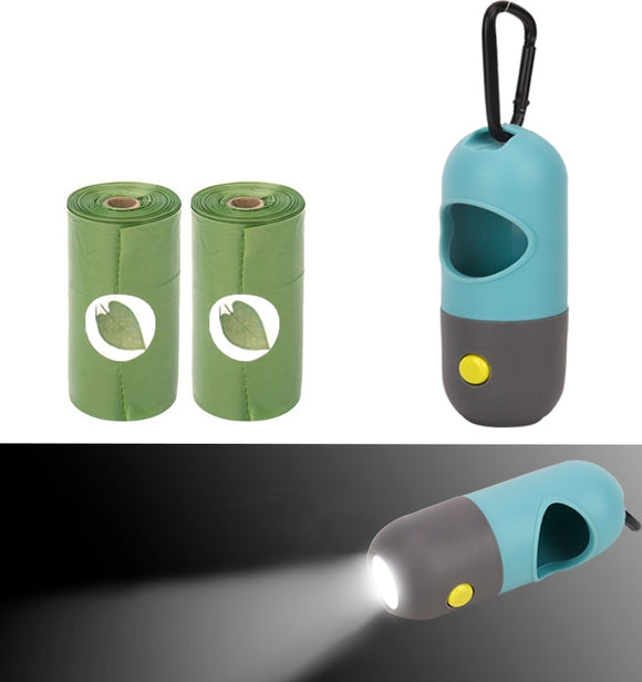 Dog Poop Bag Dispenser LED light Waste Bags Holder