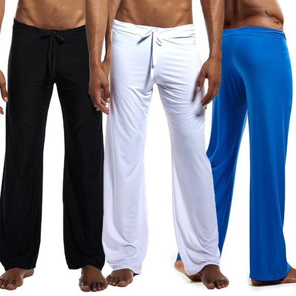 Men Long Low-waisted Drawstring Loose Yoga Pants