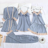 Women Silky Lace Sleep Nightwear Set
