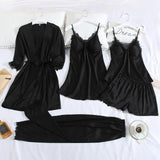 Women Silky Lace Sleep Nightwear Set
