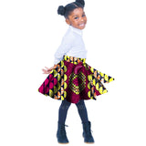 Girl Dashiki Print Pleated Tutu Skirts