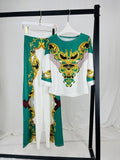 Dashiki African Short Sleeve Wide Leg Trousers Outfit