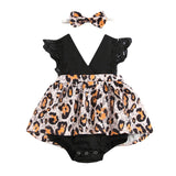 Baby Girl Lace Ruffle Sunflower Print Romper Set