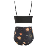 Women Push Up High Waist Galactic Print Swimsuit