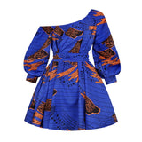 Women Tribal Print Off Shoulder Mini Dress