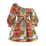 Women Tribal Print Off Shoulder Mini Dress