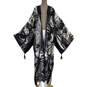 Bohemian Belted Long Wrap Kimono