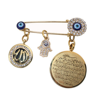 Evil Eye Hamsa Hand of Fatima Stainless Steel Scarf Hijab Pin