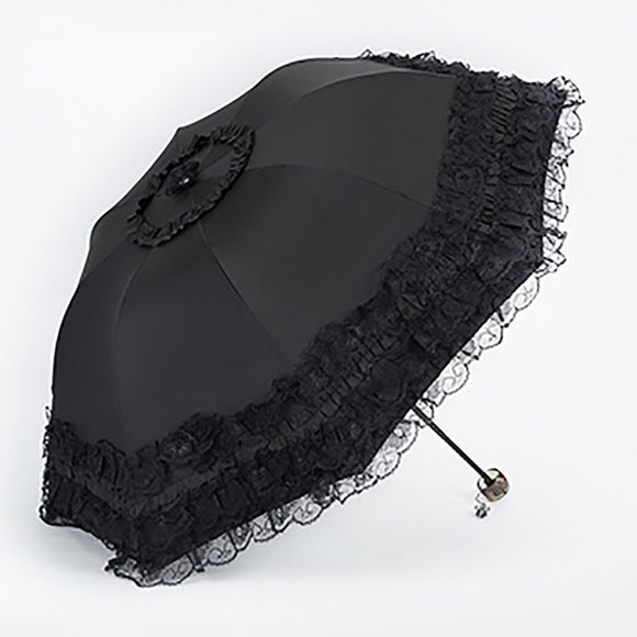 UV Protection Lace Folding Parasol